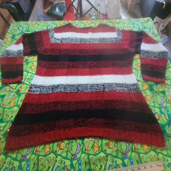 Bobbie Brooks Womens Plus Sweater Size 3X Colorblock V-Neck Pockets Multicolor - Picture 9 of 10